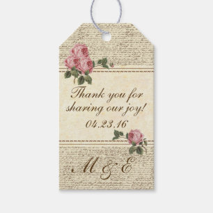 Romantic Vintage Wedding Guest Favour Gift Tags