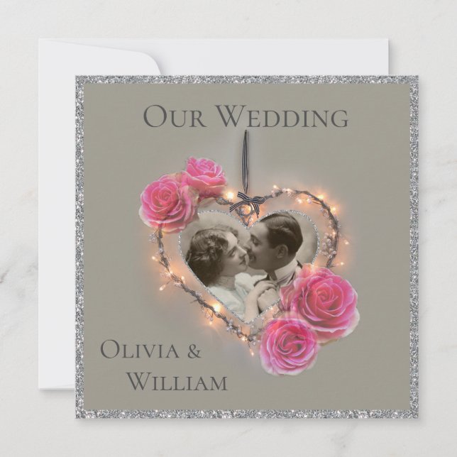 Romantic vintage wedding invitation (Front)