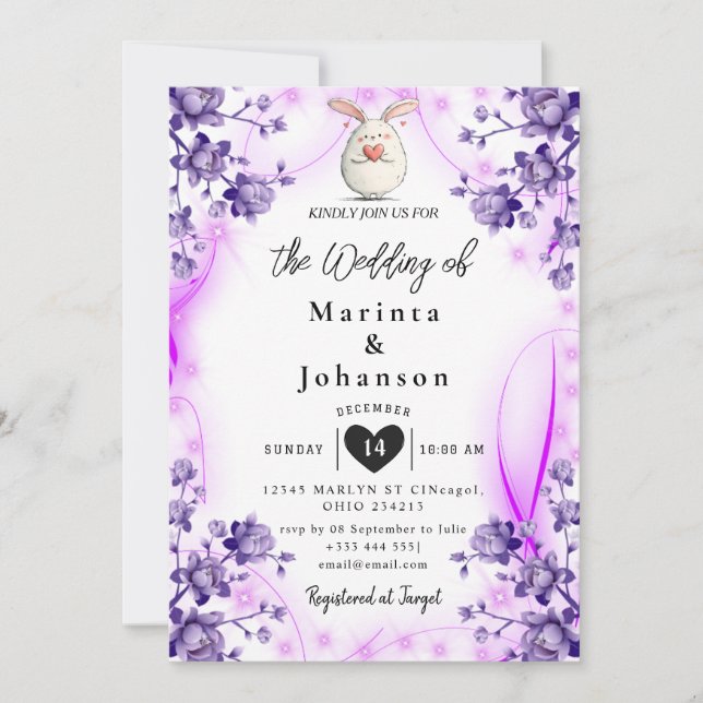 romantic vintage wedding invitation (Front)