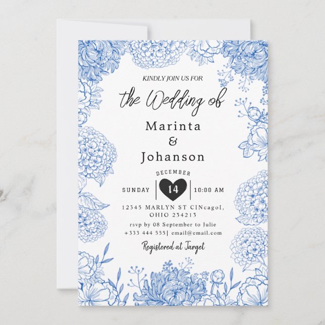 romantic vintage wedding invitation (Front)
