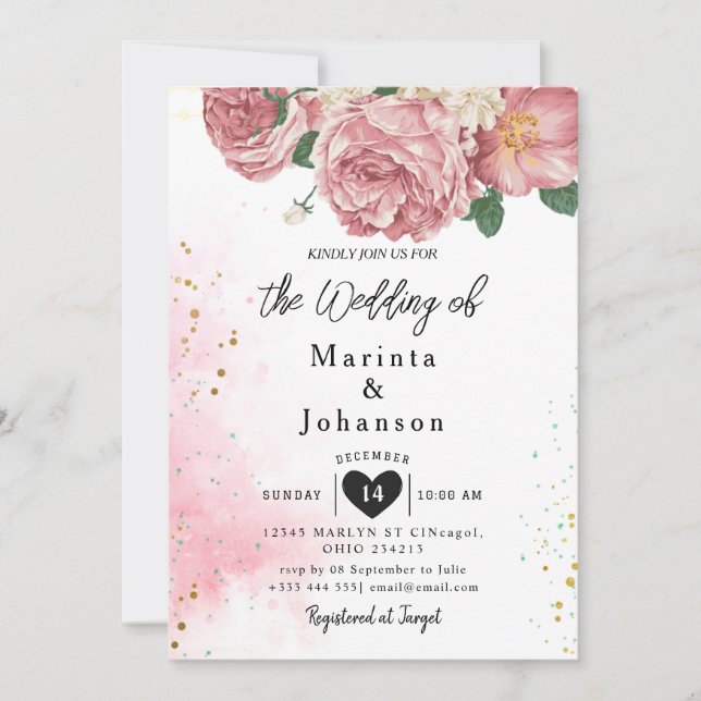 romantic vintage wedding invitation (Front)