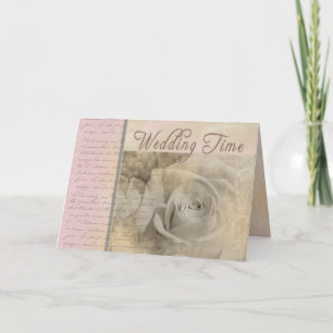 Romantic Vintage Wedding Rose Card