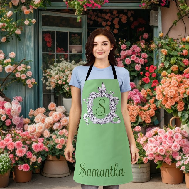 Romantic, Vintage Wreath Personalised  Apron (Creator Uploaded)
