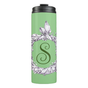 Romantic, Vintage Wreath Personalised Thermal Tumbler