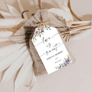Romantic Violet Flowers Floral Gift Tag