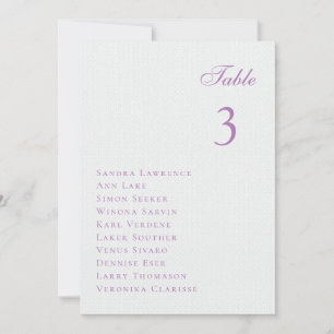 Romantic violet flowers Wedding Table Seating Card