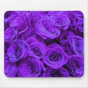 romantic violet purple roses, pretty rose bouquet mouse pad