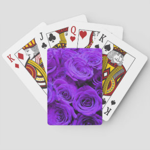 romantic violet purple roses, pretty rose bouquet playing cards
