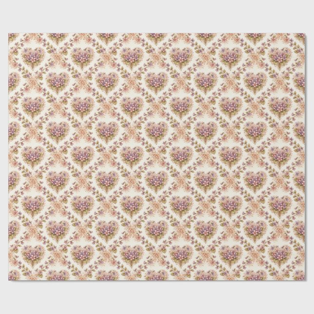 Romantic Violet Watercolor Floral Gift Wrap (Flat)