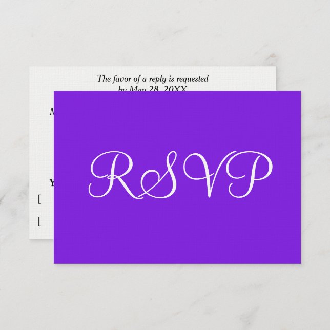 Romantic Violet Wedding RSVP (Front/Back)