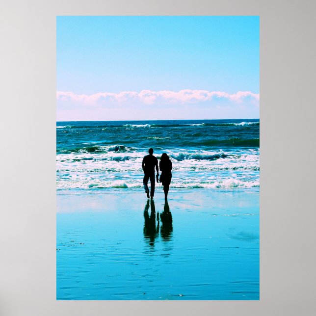Romantic Walk on the Beach Poster (Front)