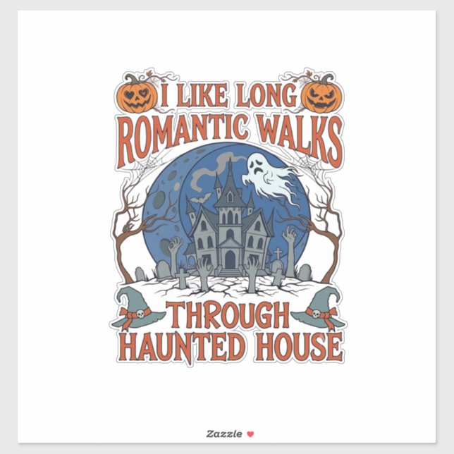 Romantic Walks Through Haunted House Ghost Pumpkin (Sheet)