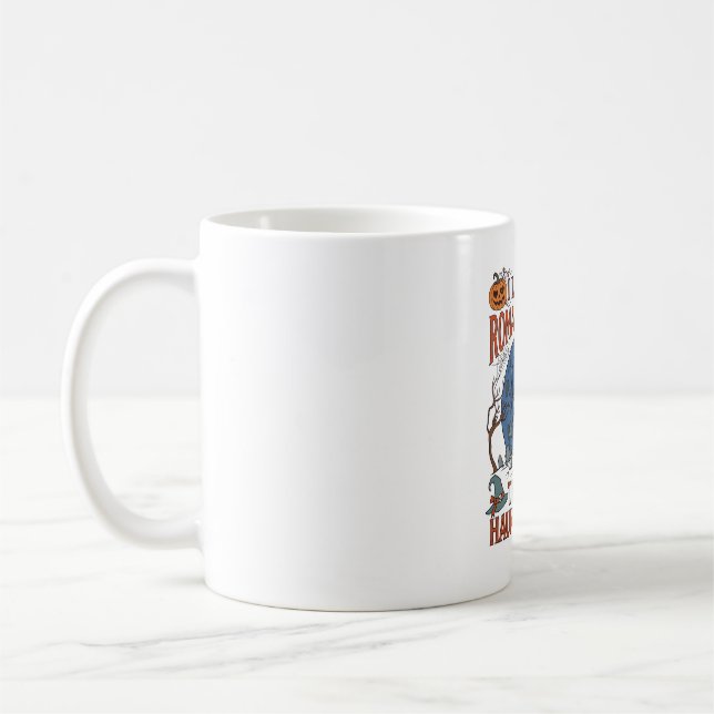 Romantic Walks Through Haunted House Ghost Pumpkin Coffee Mug (Left)
