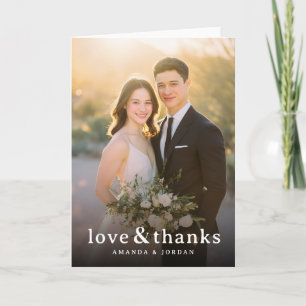 Romantic Warm Golden Photo Thank You Card