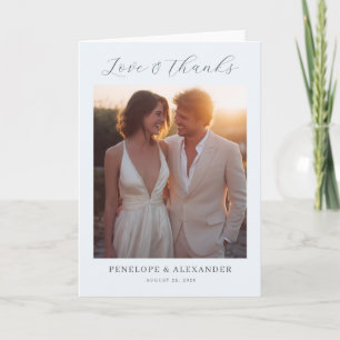 Romantic Warm Minimalist Photo Thank You Card
