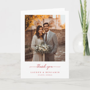 Romantic Warm Neutral Photo Thank You Card