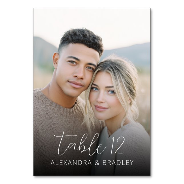 Romantic Warm Photo Table Number (Back)