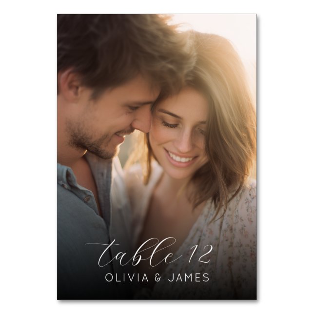 Romantic Warm Photo Table Number (Back)