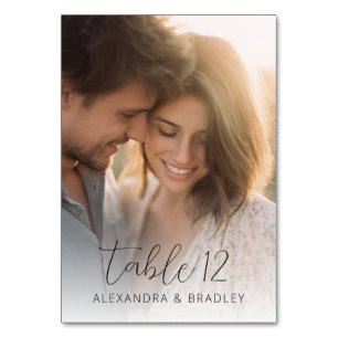 Romantic Warm Photo Table Number