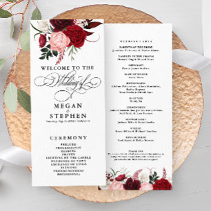 Romantic Water colour Burgundy Floral Program