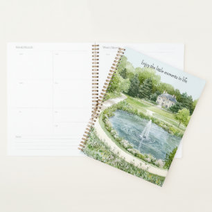 Romantic Water Fountain Floral Enjoy Moments Planner