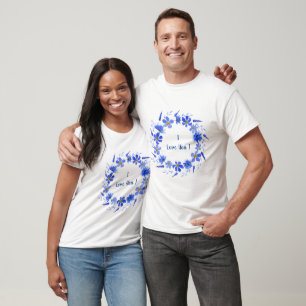Romantic watercolor blue flowers Summer T-Shirt
