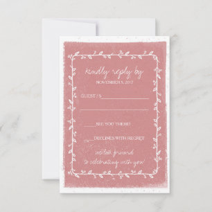 Romantic Watercolor Border Wedding RSVP Card
