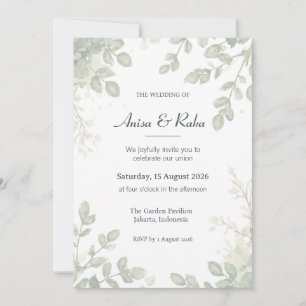 Romantic Watercolor Botanicals Wedding Invitations