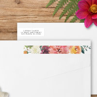 Romantic Watercolor Bouquet | Return Adress