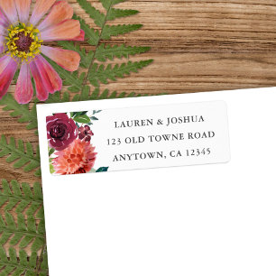 Romantic Watercolor Bouquet   Wedding Address