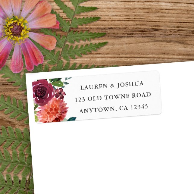 Romantic Watercolor Bouquet | Wedding Address (Creator Uploaded)