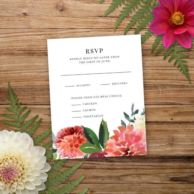 Romantic Watercolor Bouquet | Wedding Reply RSVP Card (Creator Uploaded)