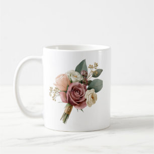 Romantic Watercolor Bridal Bouquet Coffee Mug