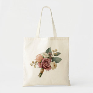 Romantic Watercolor Bridal Bouquet Tote Bag