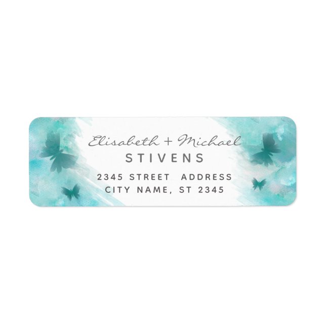 Romantic watercolor butterfly script wedding (Front)