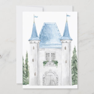 Romantic Watercolor Castle Background Wedding Invitation
