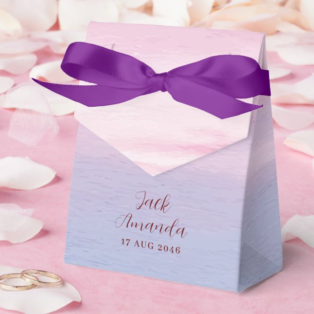 Romantic Watercolor Colourful Wedding Favour Box (Wedding)