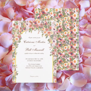 Romantic Watercolor Floral Arch Wedding Invitation