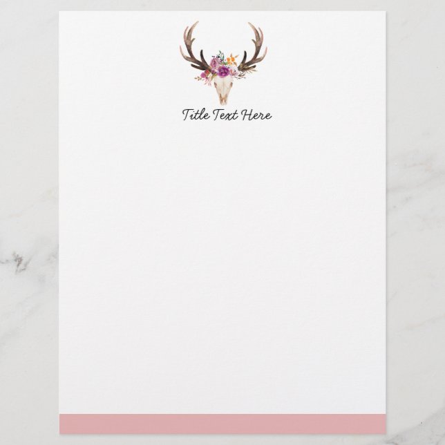 Romantic Watercolor floral, letterhead (Front)