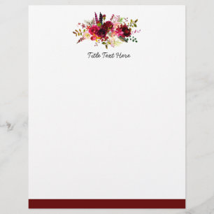 Romantic Watercolor floral, letterhead