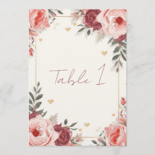 Romantic Watercolor Floral Place Cards Valentine