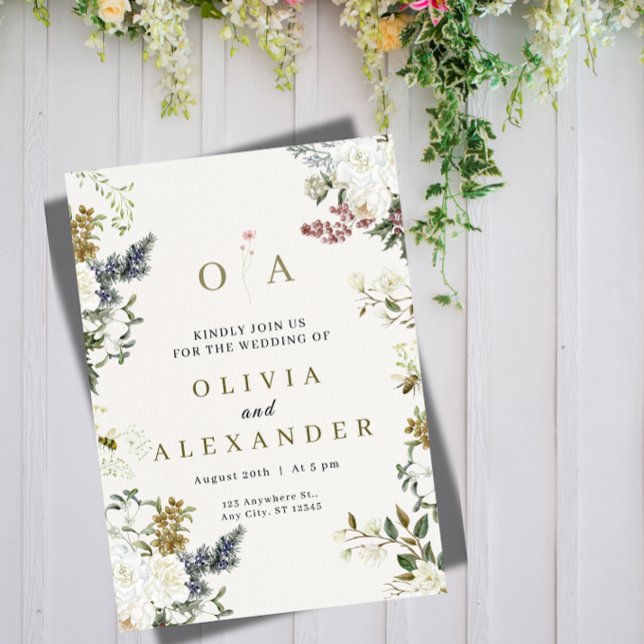 Romantic Watercolor Floral Wedding Invitation  (Creator Uploaded)