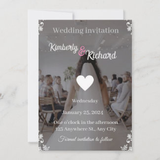 Romantic Watercolor Floral Wedding Invitation" Invitation