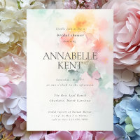 Romantic Watercolor Florals Abstract Bridal Shower