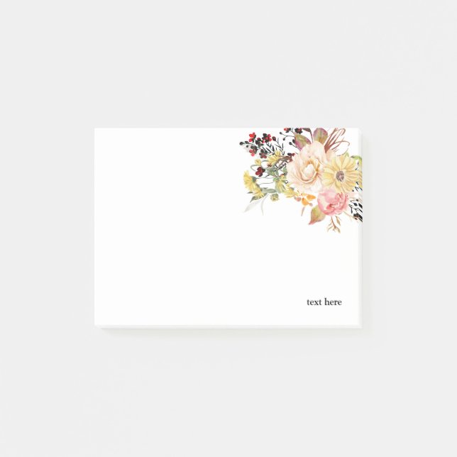 Romantic , Watercolor ,Flower spring floral Post-it Notes (Front)