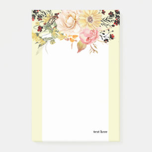 Romantic , Watercolor ,Flower spring floral Post-it Notes