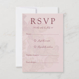 Romantic Watercolor Hydrangea Elegant RSVP Card