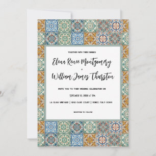 Romantic Watercolor Italy Destination Wedding Invitation