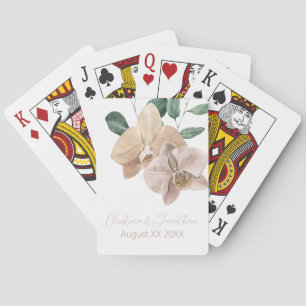 Romantic Watercolor Orchids Playing Cards