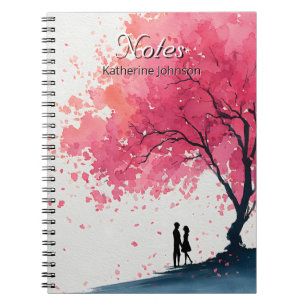 Romantic Watercolor Painting of a Couple Notebook